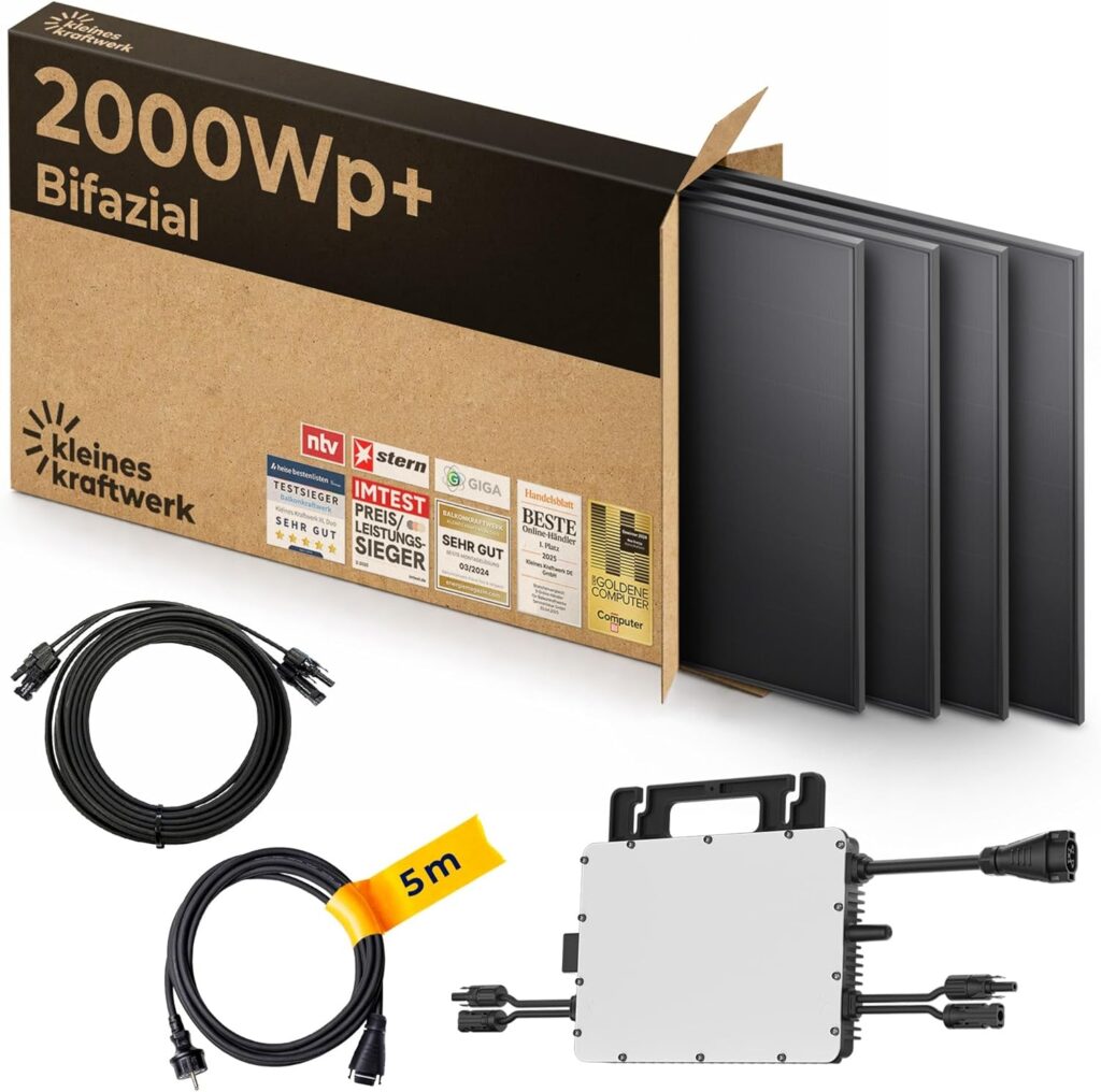 🔥 2000W Balkonkraftwerk für nur 415€ – Komplettset mit 800W Wechselrichter & bifazialen Modulen**