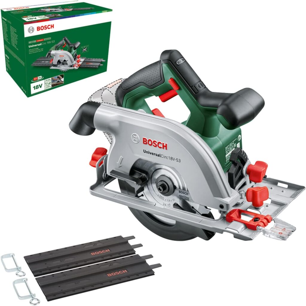 Bosch Akku-Kreissäge UniversalCirc 18V-53 + Führungsschiene + kostenloser Akku + Ladegerät